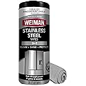 Weiman Stainless Steel Cleaner & Polish Kit, 1 Wipes & Cloth, Anti-Fingerprint, Removes Grease, Water Spots, Streaks & Residue, Polishing Cleaner Safe