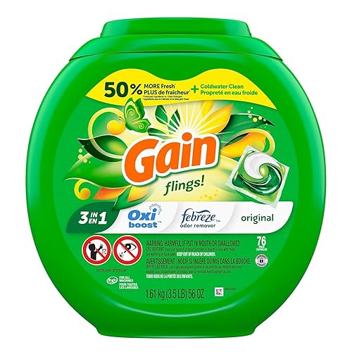 Gain Flings Laundry Detergent Pacs, Original Scent, 81 count