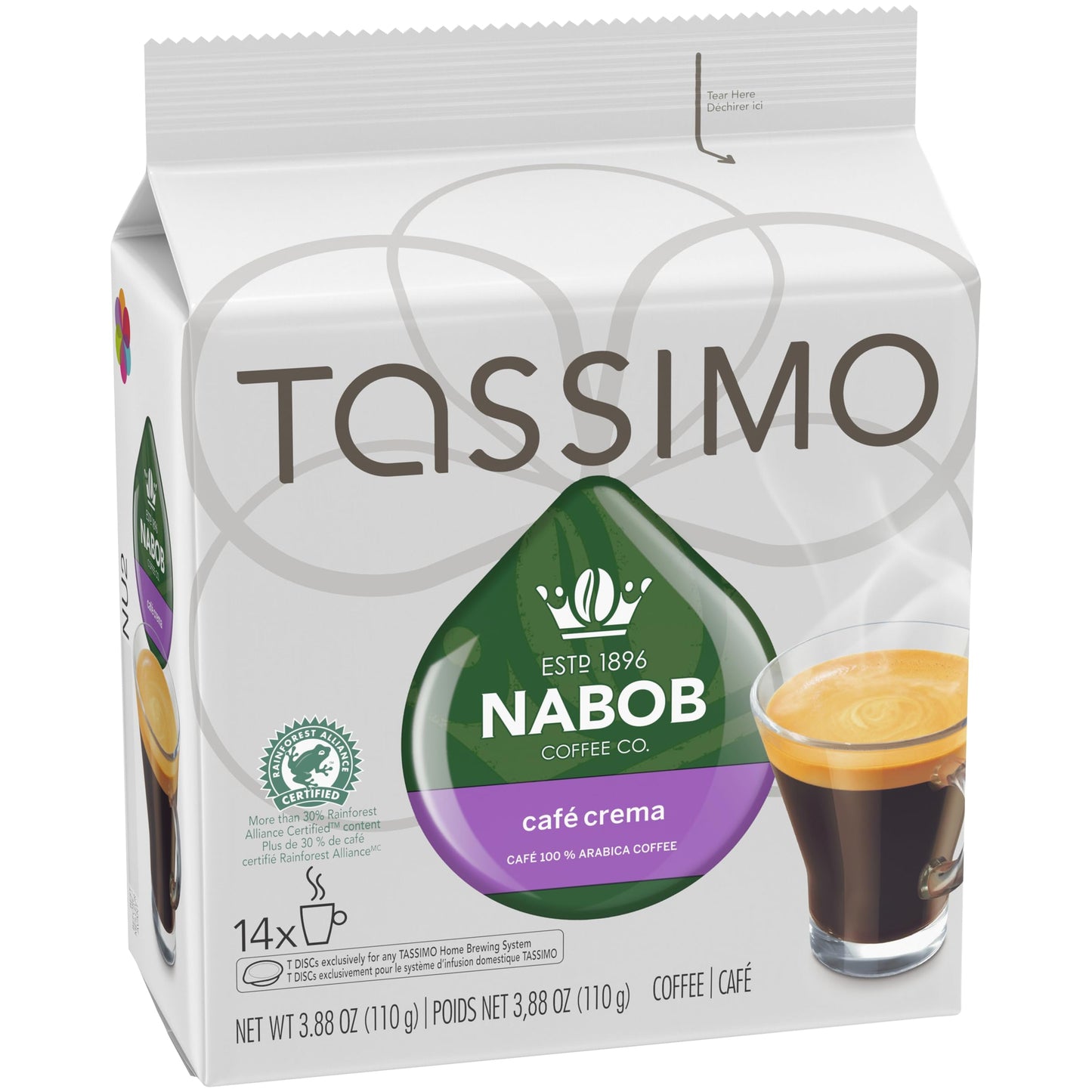 Nabob 14t Discs - Caf‚ Crema (110g / 3.8oz) Made in Canada