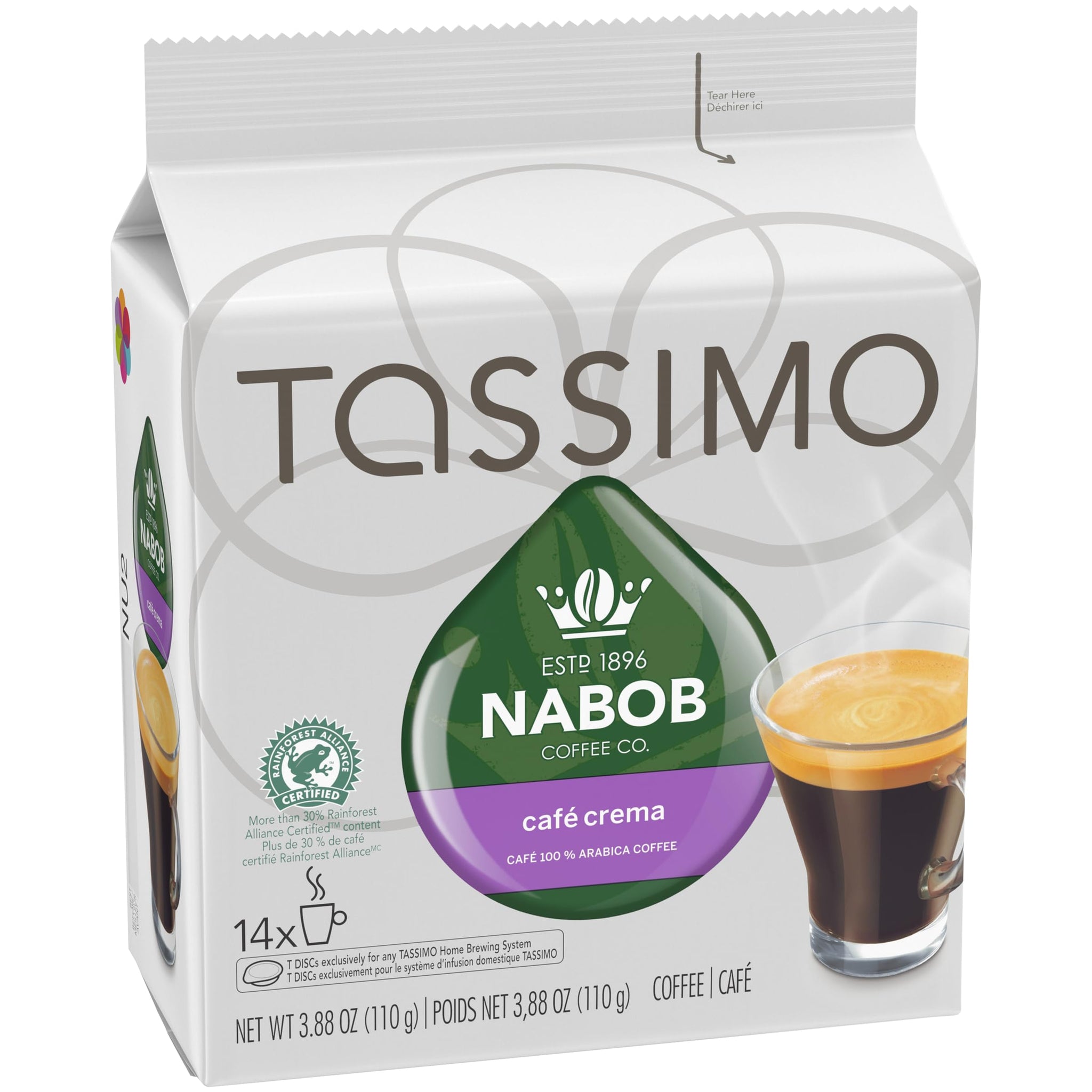 Nabob 14t Discs - Caf‚ Crema (110g / 3.8oz) Made in Canada