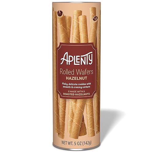 Amazon Brand - Aplenty, Hazelnut Rolled Wafers, 5 oz