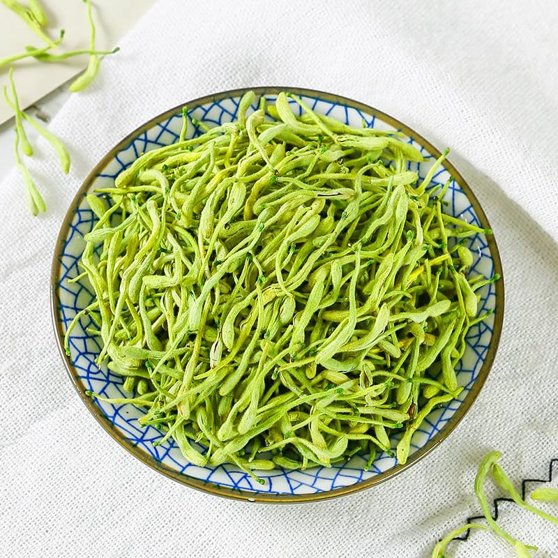 Honeysuckle Flowers Tea, JinYinHua ??? Dried Honeysuckle, 100% Natural Herbal Tea, Japonica Loose Buds, Jin Yin Hua ??? ?, Picked wild, packed in