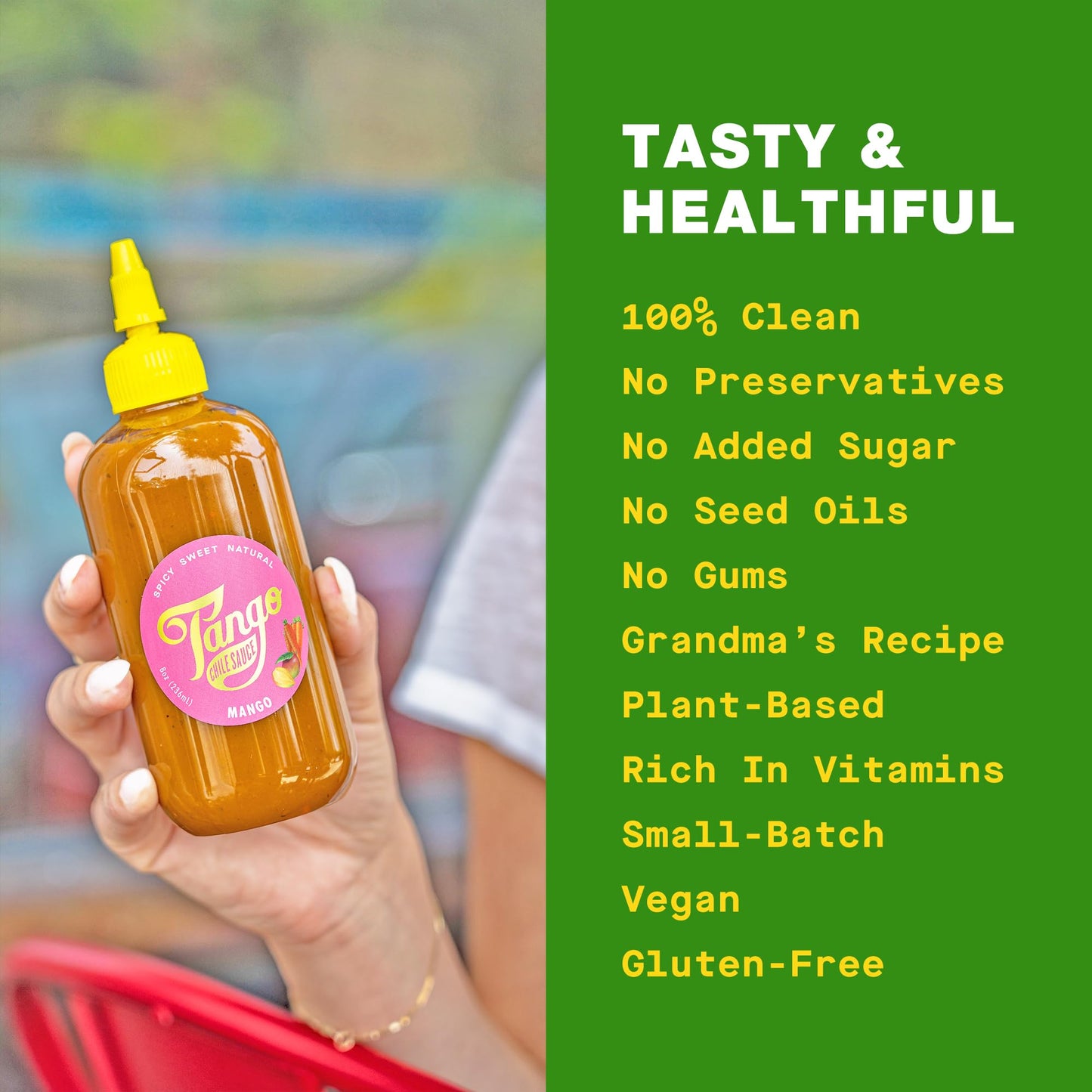 Mango Tango - Sweet & Spicy Tropical Heat - Carrot-Based Hot Sauce - Vegan, Gluten-Free, Small Batch - 8 oz