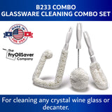 Set of 3 Glassware Cleaning Brush Kit - Non-Scratch, Foam Wine Glass Cleaning Brush Set for Glassware, Decanter, Mug, Stemware - for Home, Restaurant