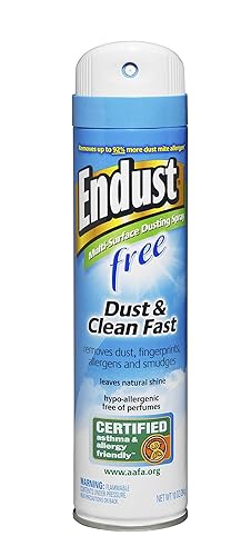 Endust Fragrance Free Hypo-Allergenic Dusting and Cleaning Spray, Hypo-allergenic, Fragrance Free, No Flavor, 10 Fl Oz