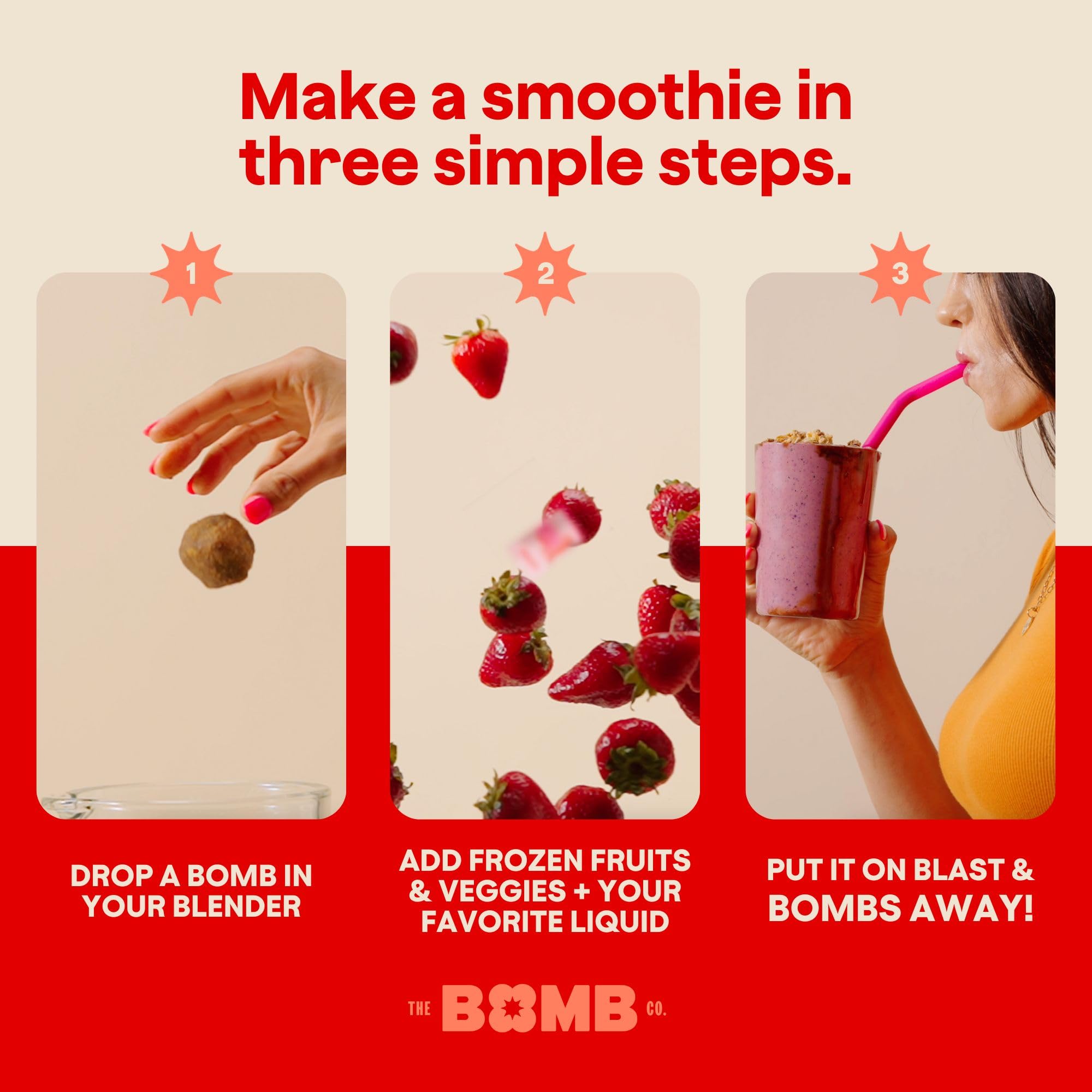 The Bomb Co. Blender Bomb, Peanut Butter Blast, Superfood Smoothie Mix with Chia Seeds, Hemp Seeds, Peanuts, & Amino Acids for Antioxidants, Gluten