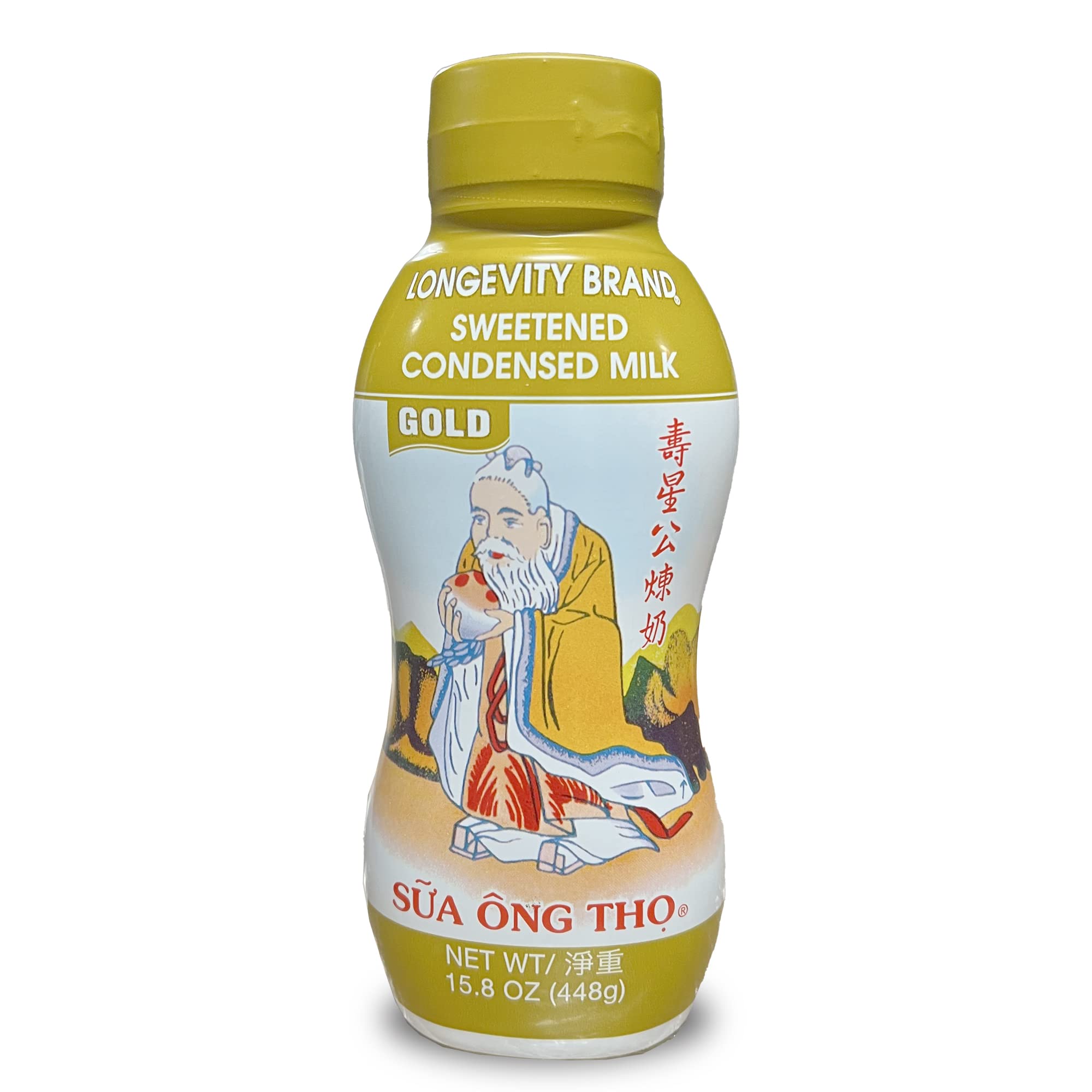 Longevity Brand Full Cream Sweetened Condensed Milk Squeeze Bottle 15.8oz(Pack of 2)