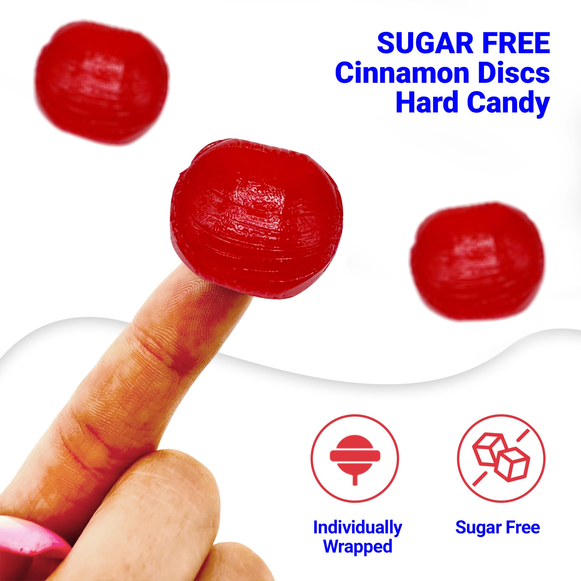 Sugar Free Cinnamon Hard Candy Arcor - 2lb Bulk Bag (Approx. 150 pieces), Individually Wrapped | Premium Sugar Free Cinnamon Candy | Delicious