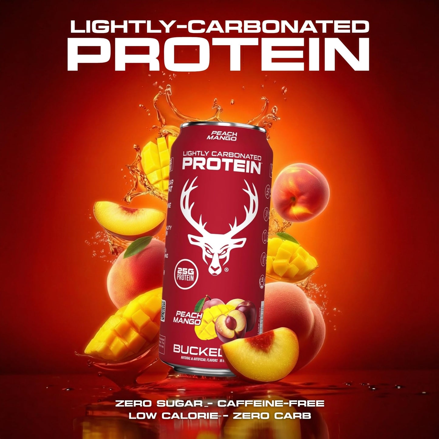 Bucked Up Lightly Carbonated Protein Soda | 25g Whey Isolate - Zero Sugar, Low Calorie, Caffeine Free, Clean Drink | Sparkling Protein Soda - 12 Pack