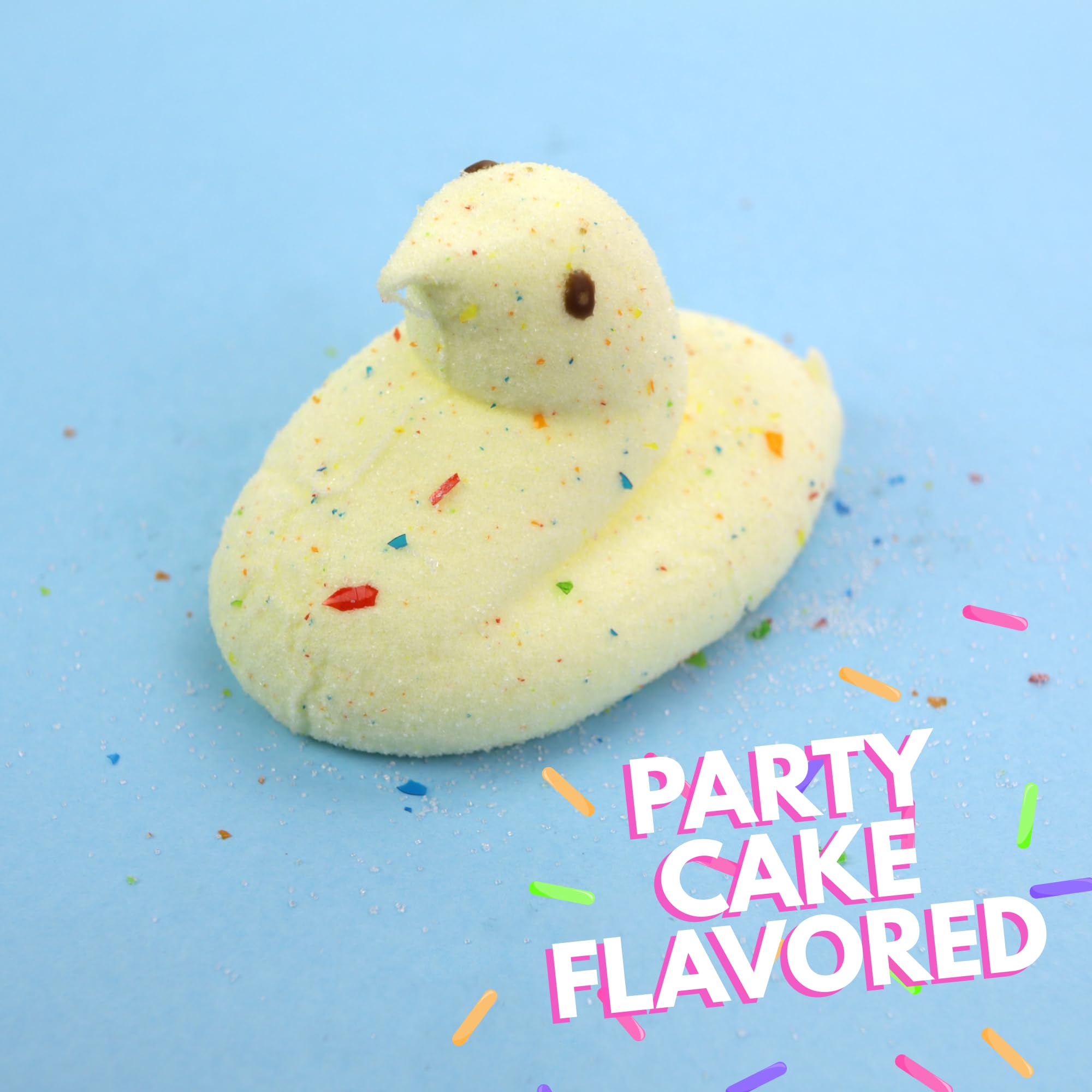 Birthday Party Cake Peeps, Marshmallow Chicks, Easter Basket Stuffers, 5 Count Chicks, Pack of 3