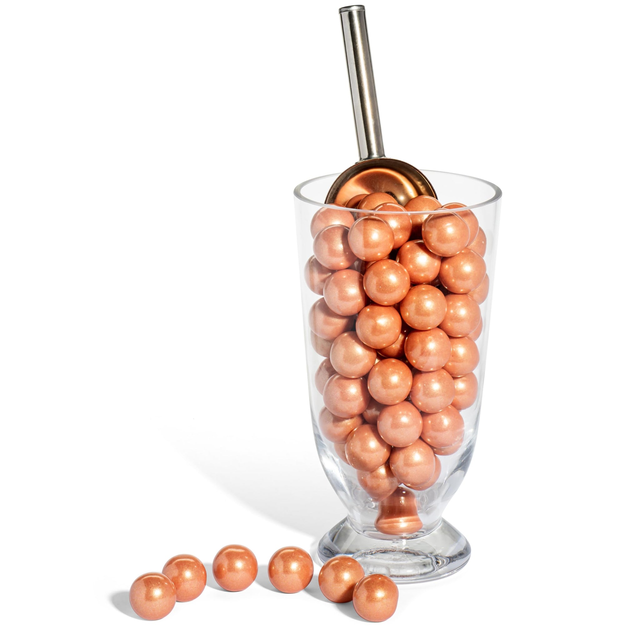 Candy Envy - Shimmer Rose Gold Gumballs - 1 Inch - Approximately 113 Gumballs Per 2lb Bag - Bulk Rose Gold Candy - North American Made & Kosher