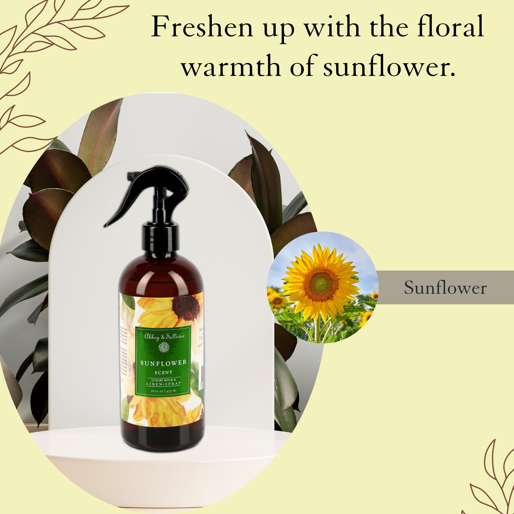Abbey & Sullivan Linen Spray, Sunflower, 16 oz.