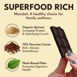 Macalat Organic Dark Chocolate Bar, Quinoa Crunch, Sugar Free Chocolate