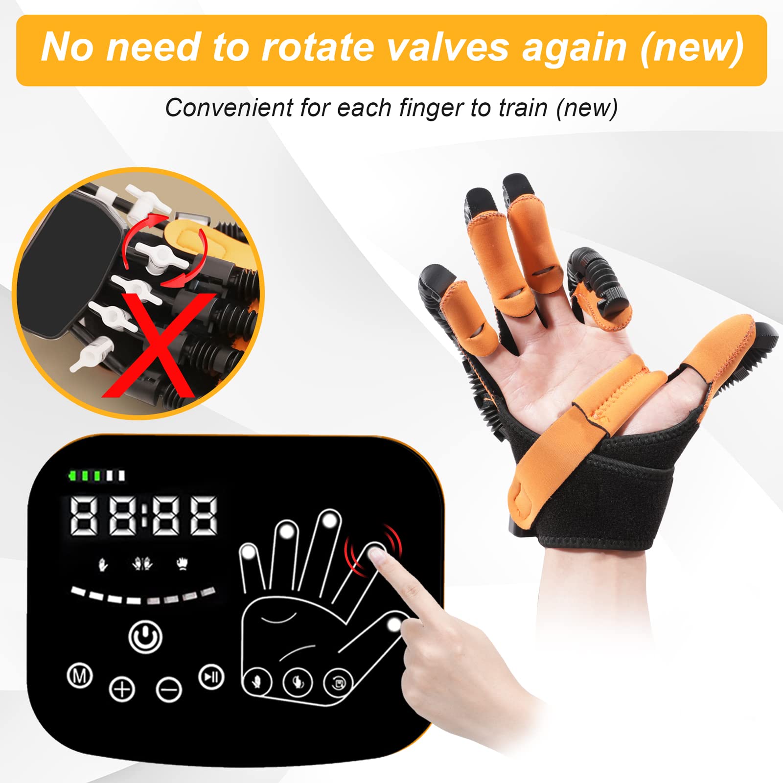 Salario Rehabilitation Robot Gloves,Stroke Hemiplegia Rehabilitation Training Equipment, Finger Straightening Brace Guard Protector, for Hand Function