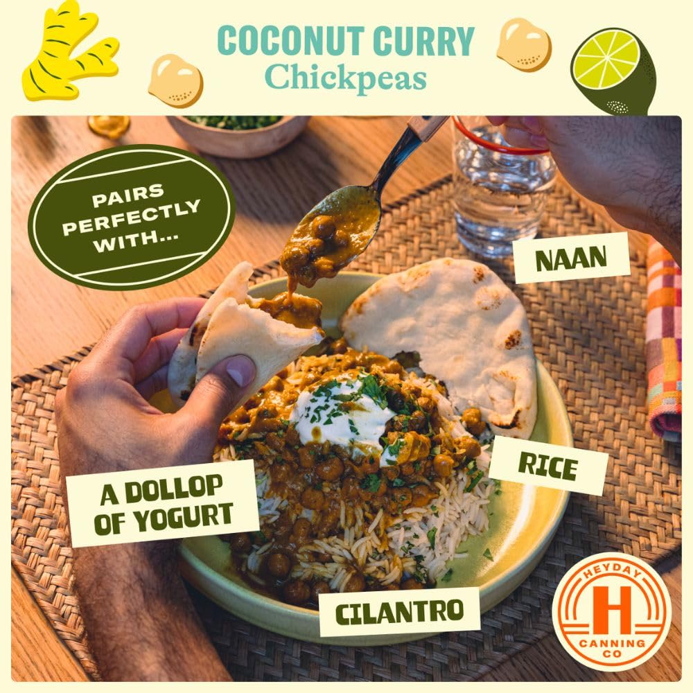 Heyday Canning Co, Chickpeas Coconut Curry, 15 Ounce