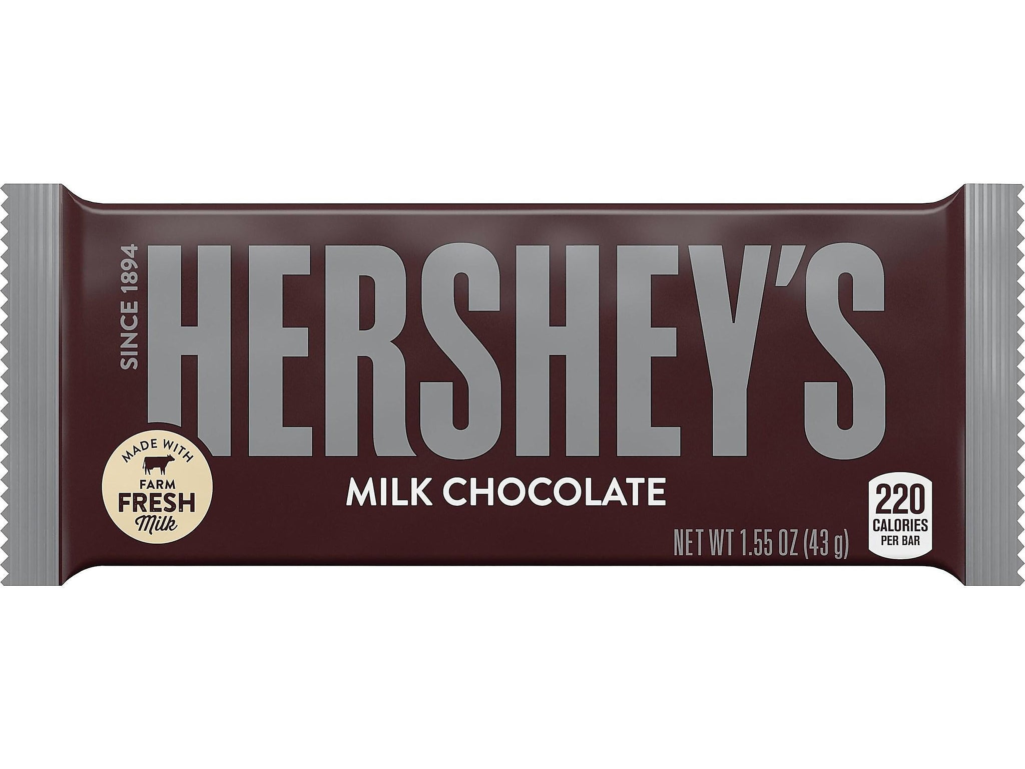 HERSHEY'S Chocolate Candy Bar, 1.55 Ounce (Pack of 36)