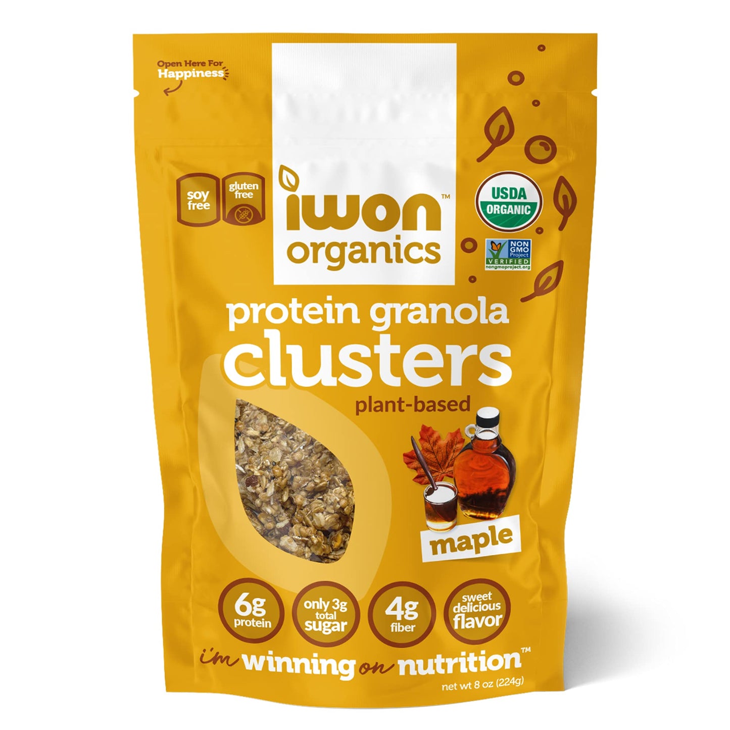 Iwon Organics Organic Maple Granola Clusters, 224 GR