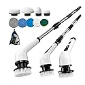 Kingwell Electric Spin Scrubber, Cordless Electric Scrubber for Cleaning with 9 Brush Heads, 2 Speeds,3 Adjustable Handle, 90Mins Work Time, Shower