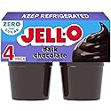 Jell-O Dark Chocolate Zero Sugar Ready-to-Eat Pudding Snack Cups, 4 ct Cups
