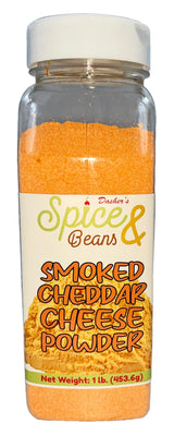 Smoked Cheddar Cheese Powder | Smoky Cheese Seasoning & Sauce Mix for Popcorn, Fries, Pasta, Pretzels & Snacks | Shaker & Easy Pour Tops Included | 1