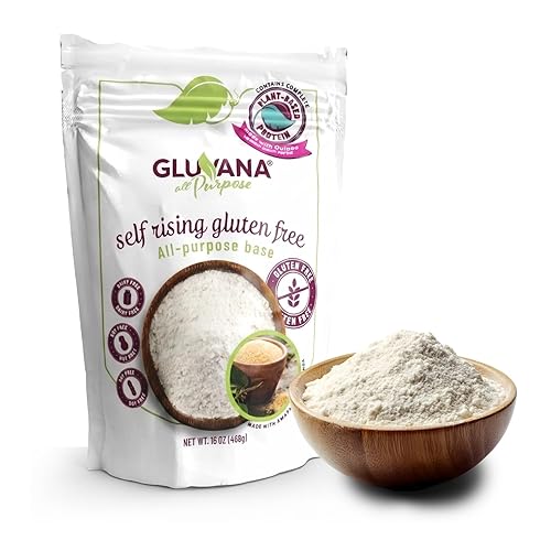 Gluvana Self-Rising Gluten-Free All-Purpose Flour, Amaranth & Quinoa Blend, Nut-Free, Soy-Free & Non-Dairy, GFCO Certified, Kosher, Self-Rising Wheat