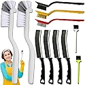 11Pcs Crevice Cleaning Brush,Gap Cleaning Brush with Long Handle,Small Gap Cleaning Brush for Bathroom Kitchen Toilet Water Cup Bottle and Window