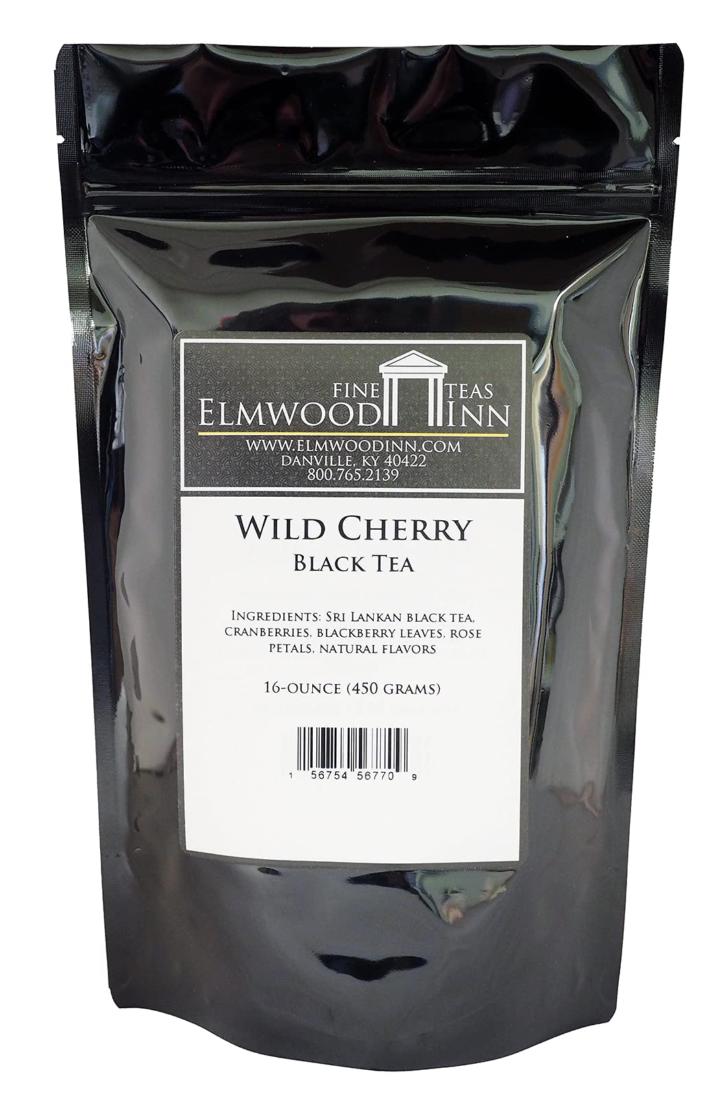 Elmwood Inn Fine Teas, Wild Cherry Black Tea, 16-Ounce Pouches