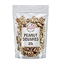 Peanut Squares - 2 lbs of Fresh Sweet Crunchy Delicious Roasted Bite Size Snack