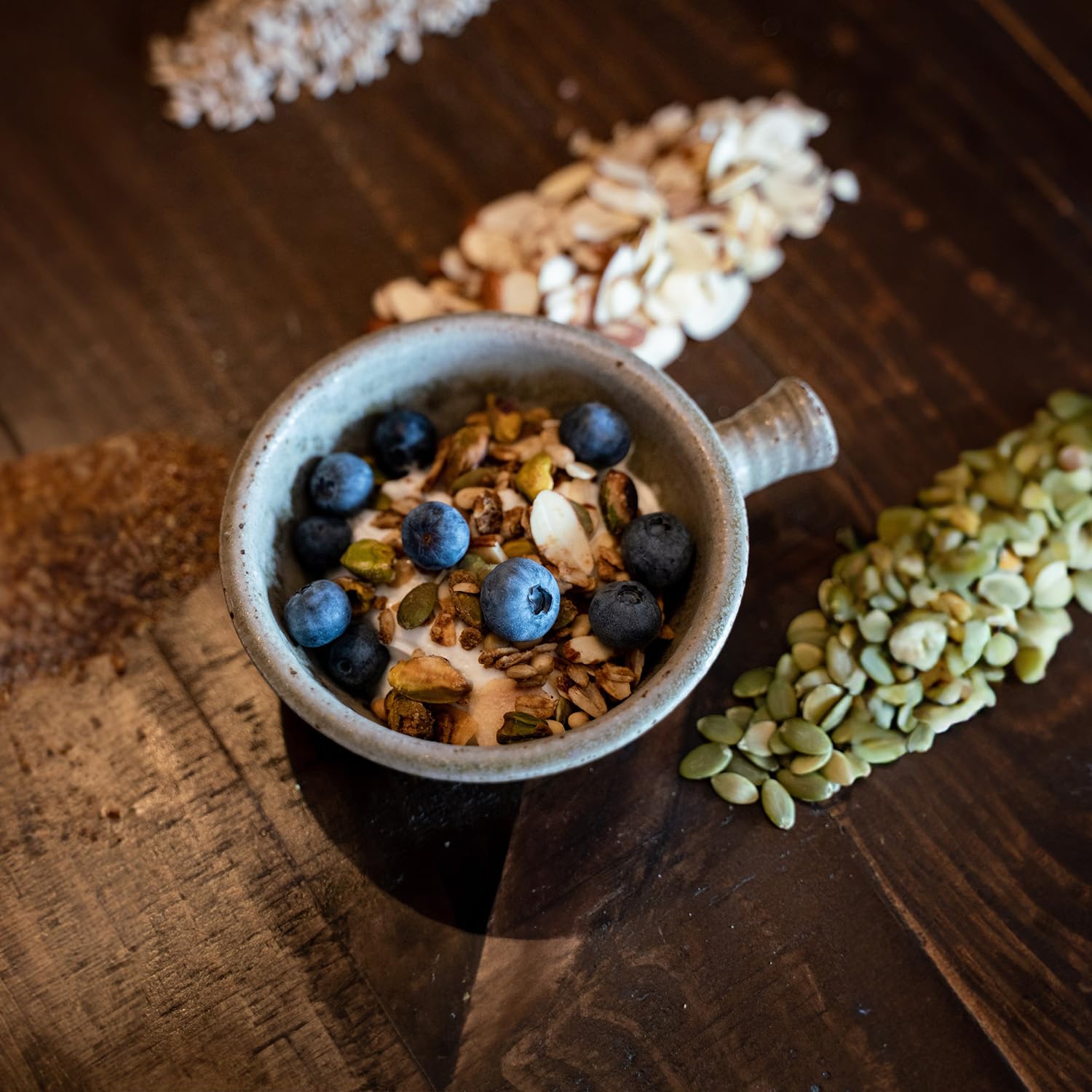 PremOla Nutty Granola, Sea Salt Pecan Blend - Gluten Free, Low Sugar, Vegetarian Granola with Pistachios, Almonds & Pumpkin Seeds, Packed with Protein