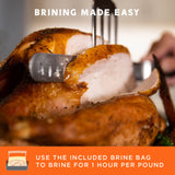 Fire & Flavor Cajun Turkey Brine Kit - Includes Bag and Poultry Seasoning for Roasting, Grilling, Smoking, and Frying Birds Up to 25 lbs