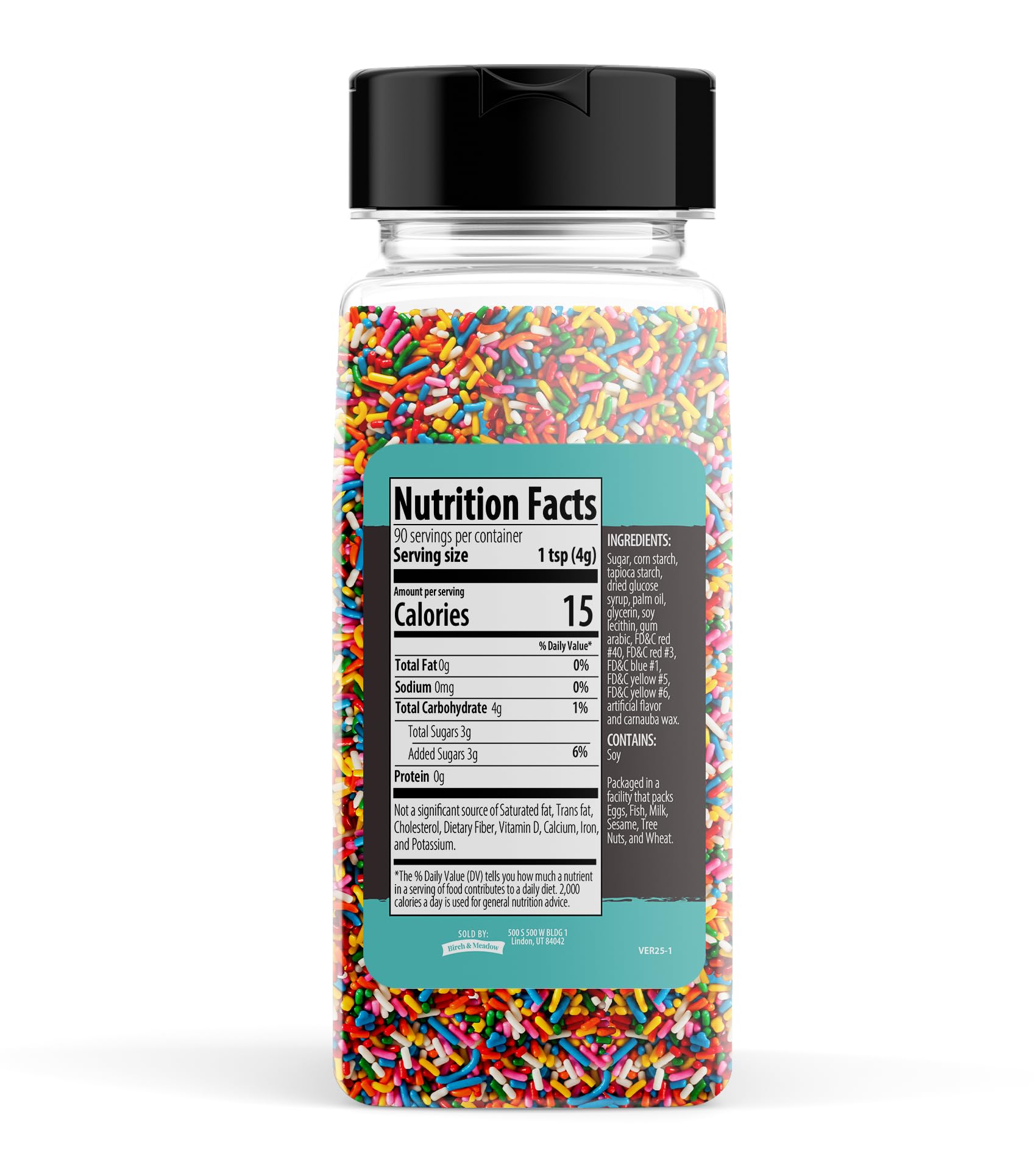 Birch & Meadow Rainbow Sprinkles, 12.8 oz, Fun & Decorative Topping