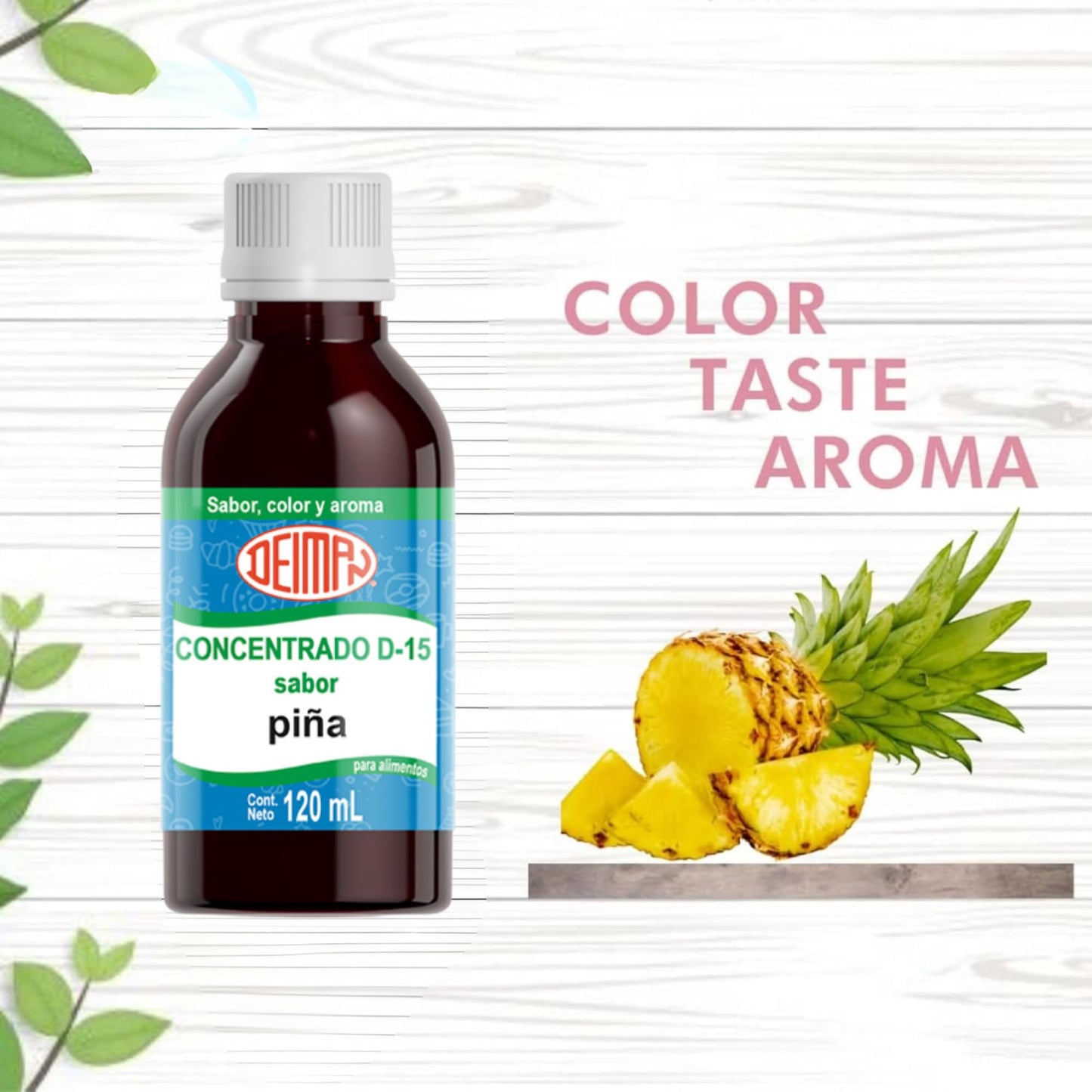 Deeiman Pineapple Concentrate D-15, 4 fl. oz, Artificial Food Flavoring Extract for Baking,Extracto de Piña D-15 Flavor Extracts, Flavoring Extracts