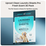Uproot Clean Laundry Sheets Pro - 30 Pack - Fresh Scent: Mineral-Powered Laundry Detergent Sheets Travel Pack - Eliminate Clinging Fur, Pet Odors