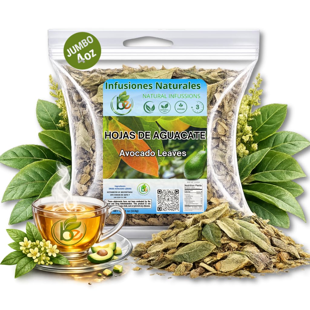 Avocado Tea Leaves 4oz - 100% Natural Hojas De Aguacate, Herbal Aromatic Tea, Caffeine-Free, Non-GMO, Single Pack