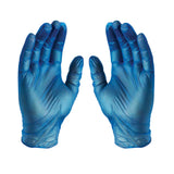 GLOVEWORKS Blue Vinyl Light-Industrial Disposable Gloves, 3 Mil, Food-Safe, Latex & Powder-Free, Large, Box of 100