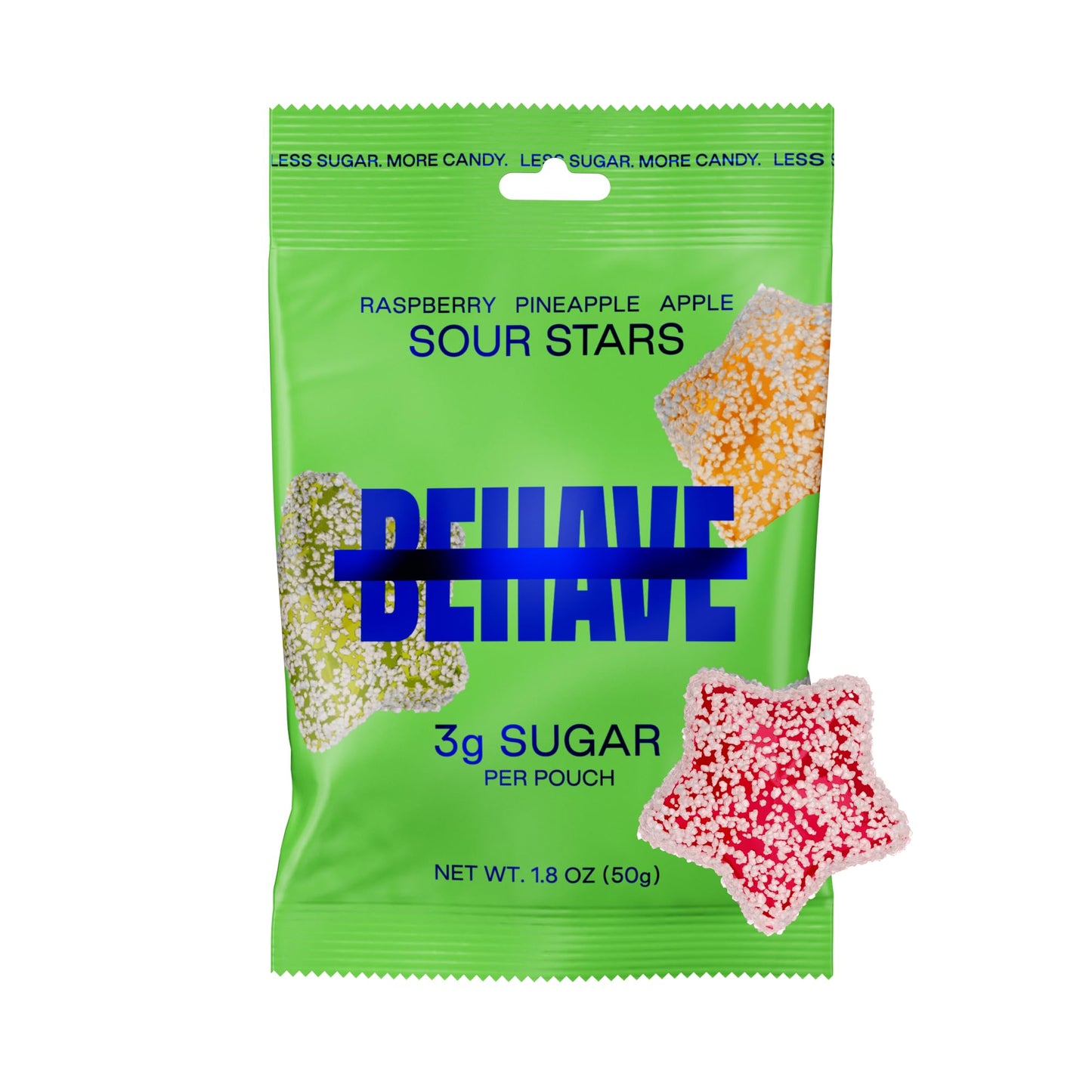 BEHAVE Low Sugar Gummy Candy (Sour Stars 1-Pack) | Keto, Diabetic Friendly, High Fiber, Gluten-Free & Non-GMO