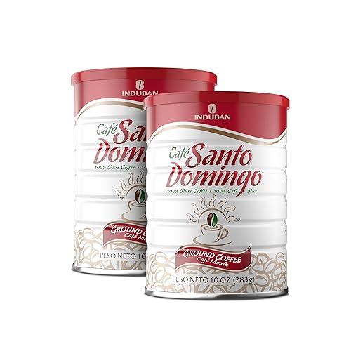 Café Santo Domingo, 10 oz Can, Ground Coffee, Medium Roast - Product from the Dominican Republic (Pack of 2)
