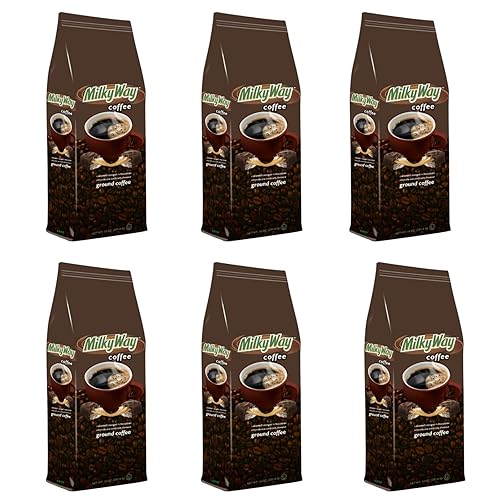Milky Way Chocolate Caramel Nougat Flavored Medium Roasted Ground Coffee - 10 Ounce Bag (Pack of 6)