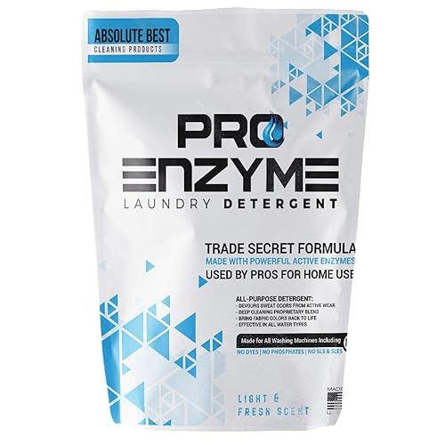 Pro-Enzyme Laundry Detergent Powder, Non-Irritating Professional Strength Natural Active Enzymes - Powerful Sweat, Odor & Stain Remover