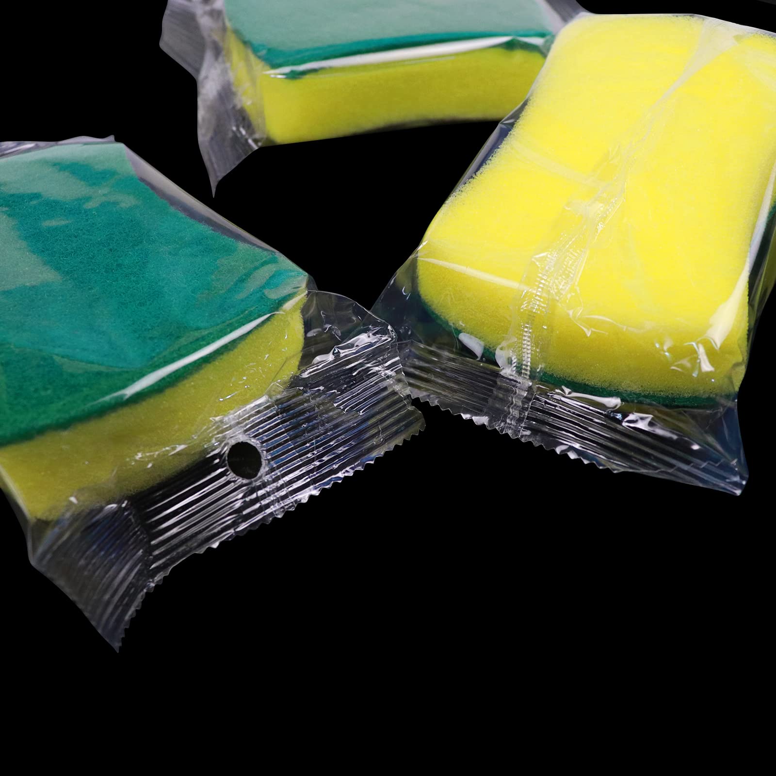 (56 Pack) Kheoxusa Individually Wrapped Sponges,Sponges Individually Wrapped,Individually Wrapped Sponges Bulk Packed for Cleaning Dishes Kitchen