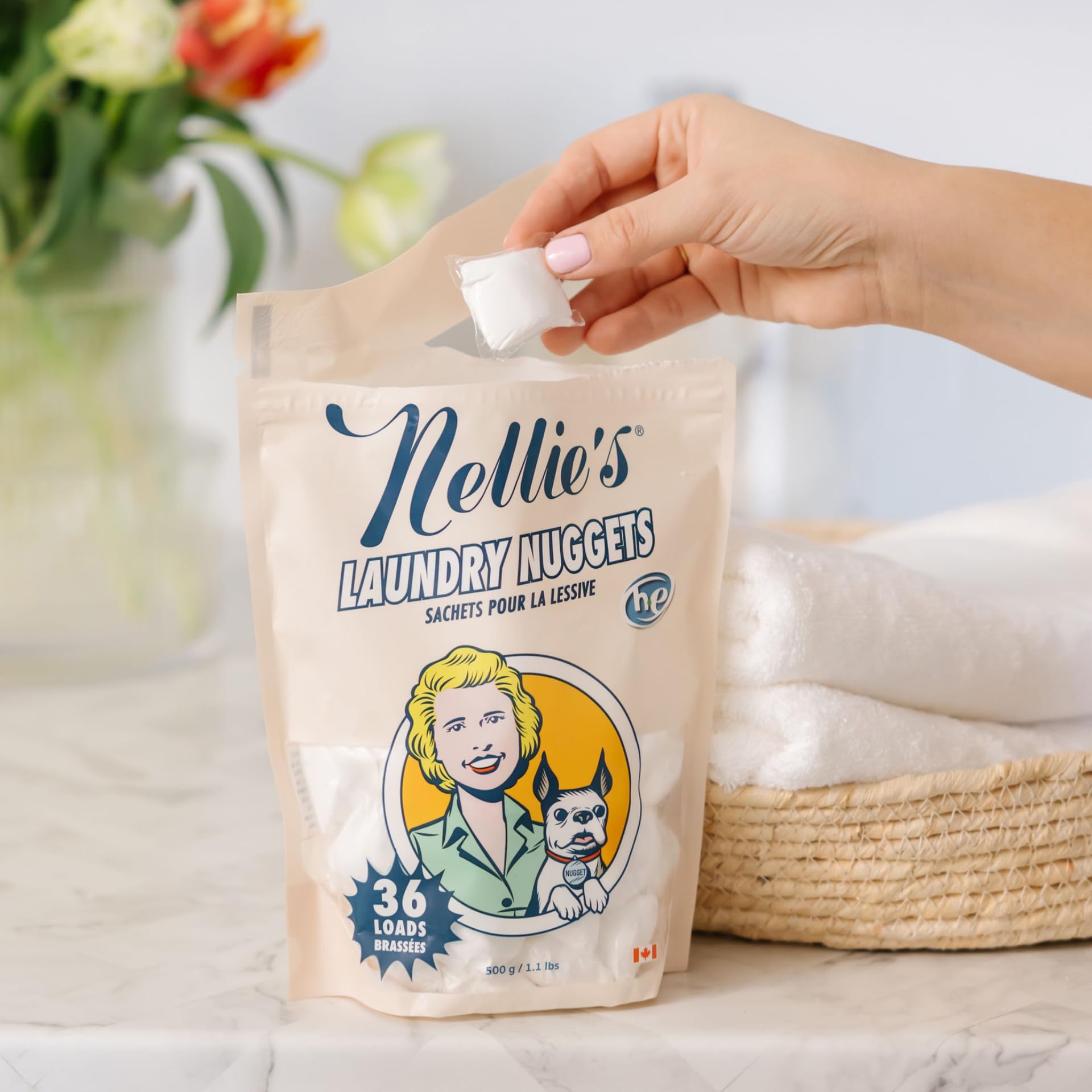 Nellie's Laundry Nuggets - Concentrated Detergent Pods - Vegan, Plant-Based, Biodegradable Formula - Effective & Gentle Cleaning - Eco-Friendly Power
