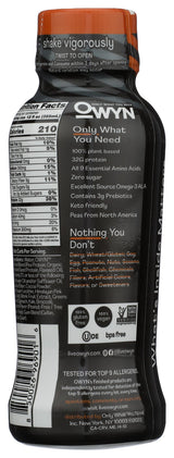Owyn No Nut Butter Cup Pro Elite Plant Protein Shake, 12 FZ
