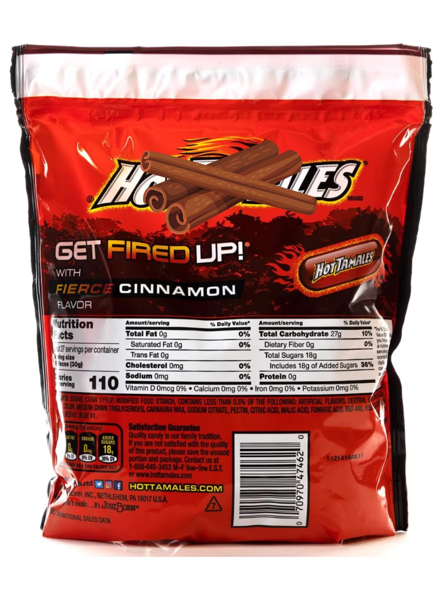 LiteZout Hot Cinnamon Chewy Candy Bulk Bundle, 1.8LBS per bag! (2 pack), by