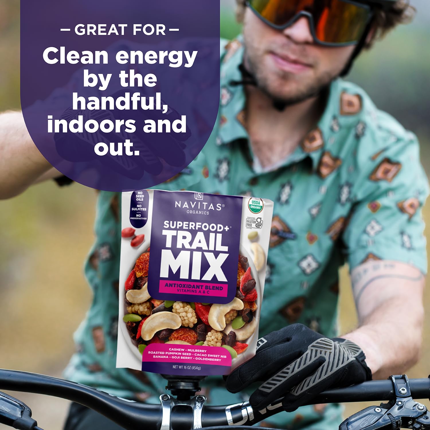 Navitas Organics Trail Mix Antioxidant Blend - Superfood Trail Mix - Antioxidant Rich Snacks - Fiber & Minerals - No Seed Oils - USDA Organic, Non