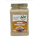 Desi Kitchen Brown Basmati Rice | 3.5 lbs (1.59kg) Jar | Healthy Whole Grain, Product of India