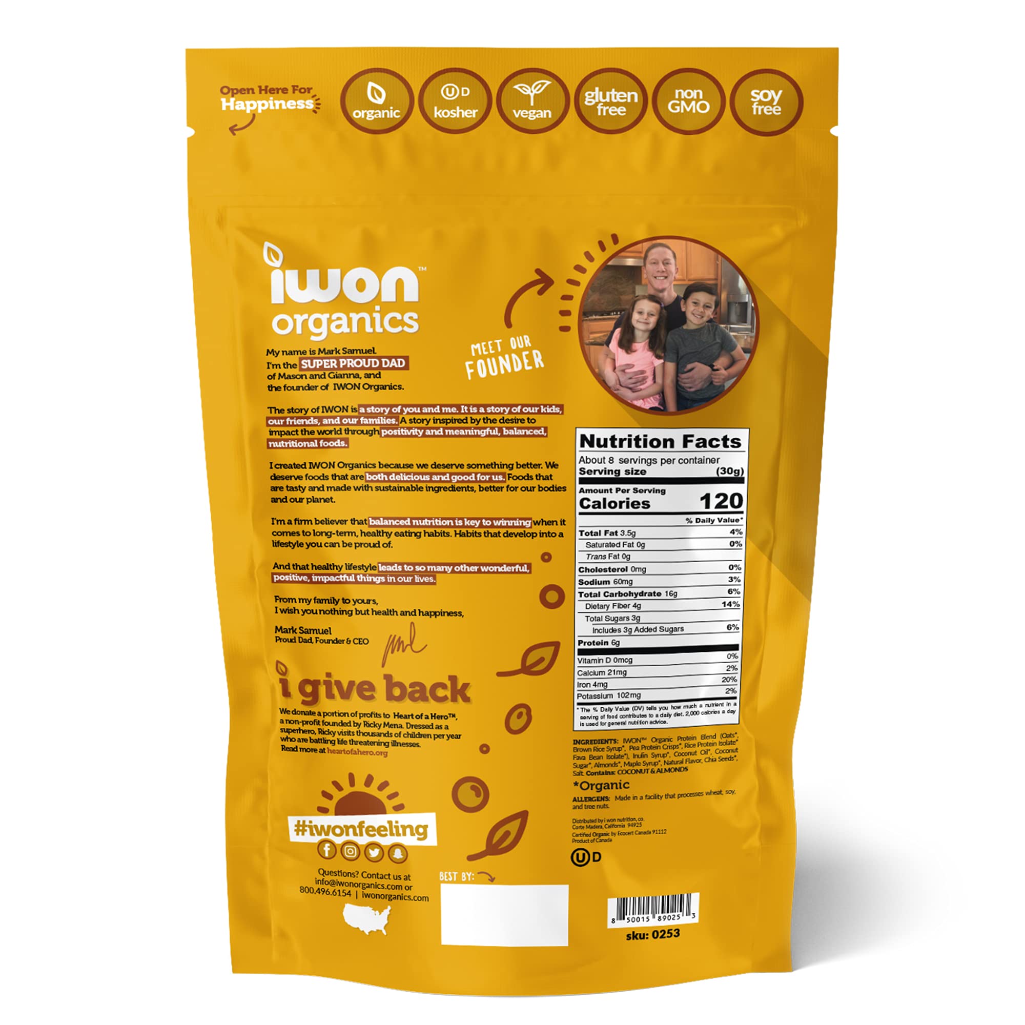 Iwon Organics Organic Maple Granola Clusters, 224 GR