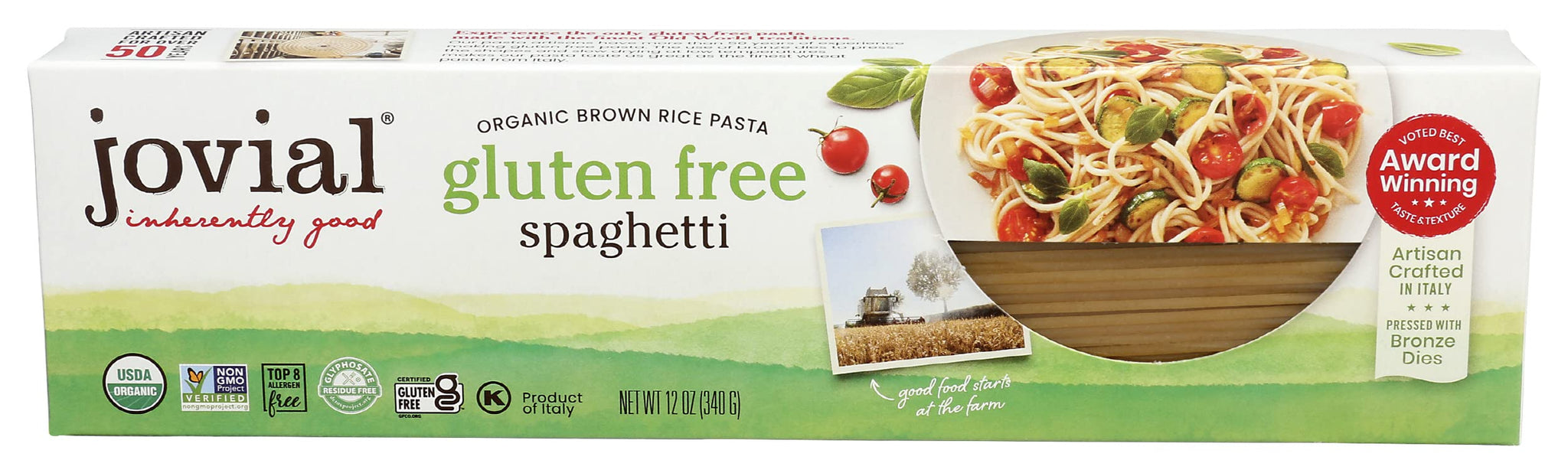 Jovial Organic Brown Rice Spaghetti Pasta, 12 OZ