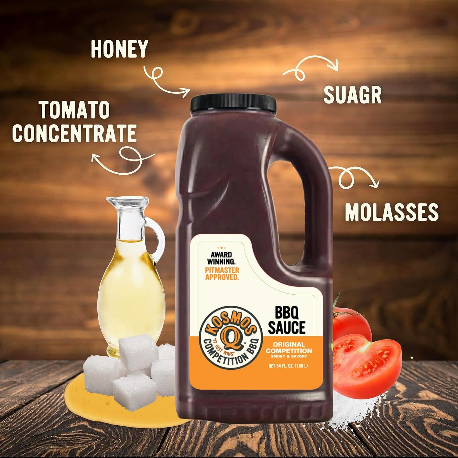 Kosmos Q Original New Competition BBQ Sauce, Sweet and Smoky Barbecue Sauce for Ribs, Pulled Pork, Brisket, Chicken & More, Award-Winning Competition