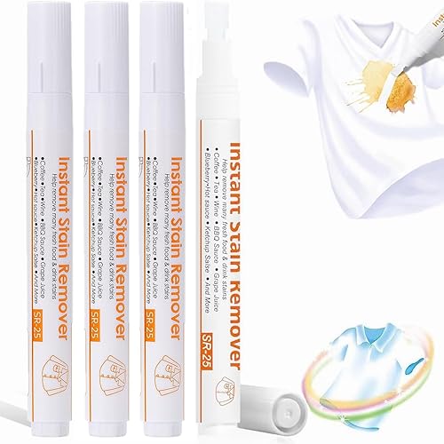 Laundry Stain Removers,4PCS New Bleach Pen,Portable Travel Bleach Pen for Clothing Stain Removal,Clothes Stain Remover Pen Grease Stain Remover Wash