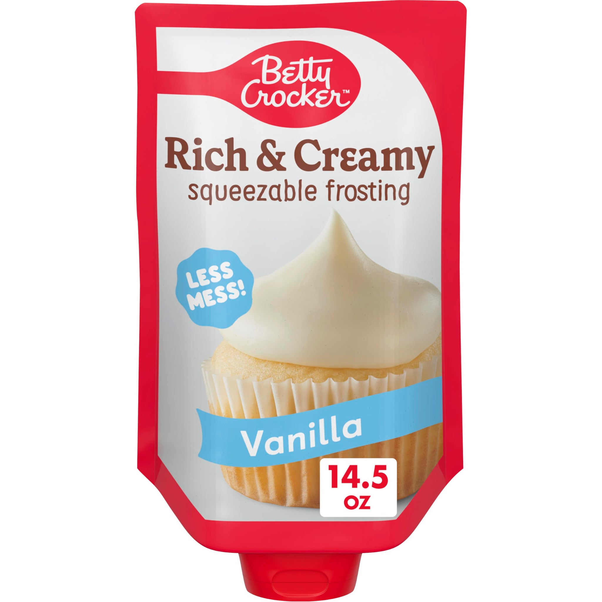 Betty Crocker Rich and Creamy Squeezable Frosting, Vanilla, 14.5 oz